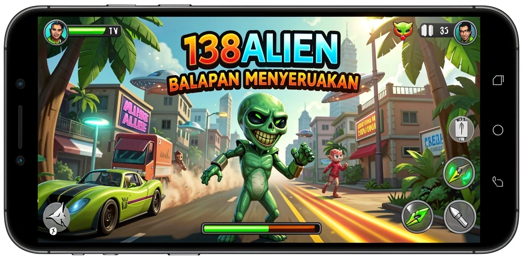 Screenshot gameplay 138ALIEN menampilkan balapan yang mendebarkan di luar angkasa.