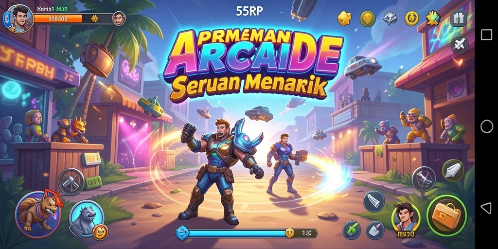 Tampilan gameplay menarik dari permainan Arcade 55RP.