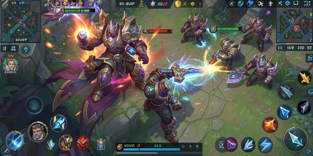 Gameplay seru di arena pertempuran 6SVIP dengan karakter unik.