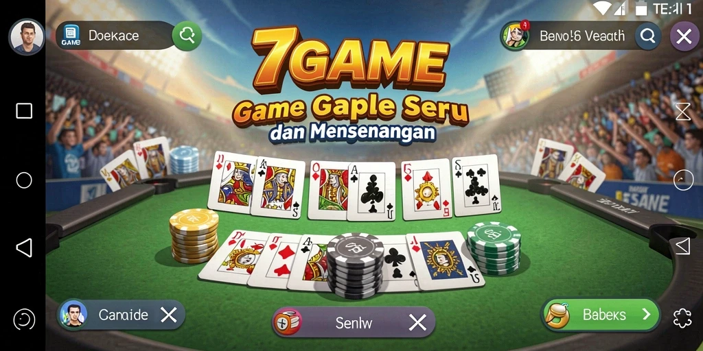Screenshot 7GAME menampilkan gameplay Gaple yang seru.