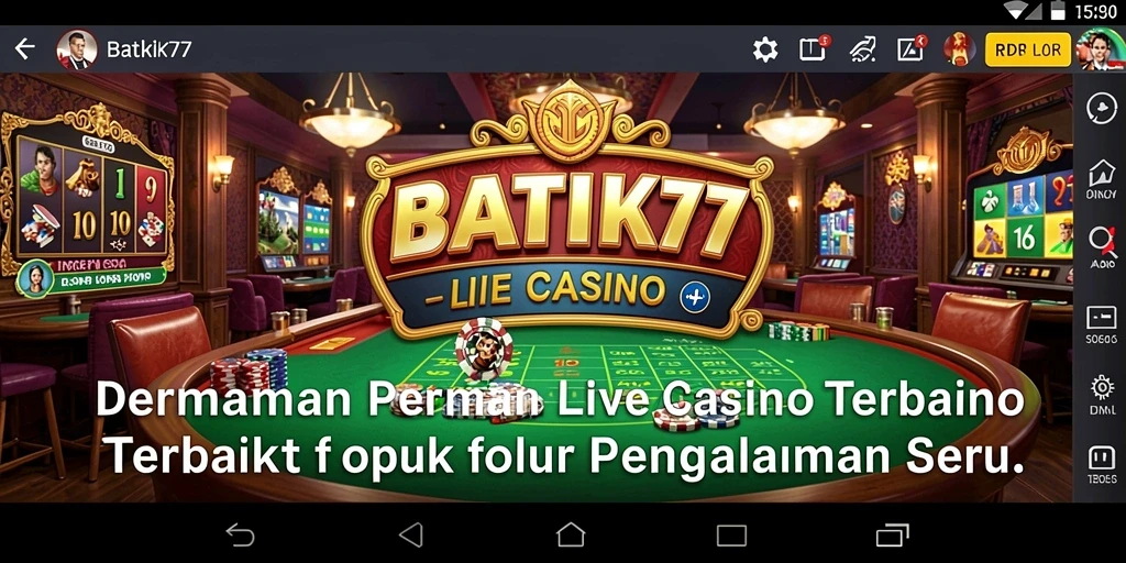 Tampilan menarik dari gameplay Live Casino BATIK77 yang seru.