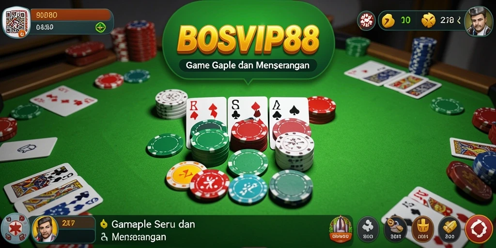 Screenshot gameplay gaple di BOSVIP88 yang menarik.