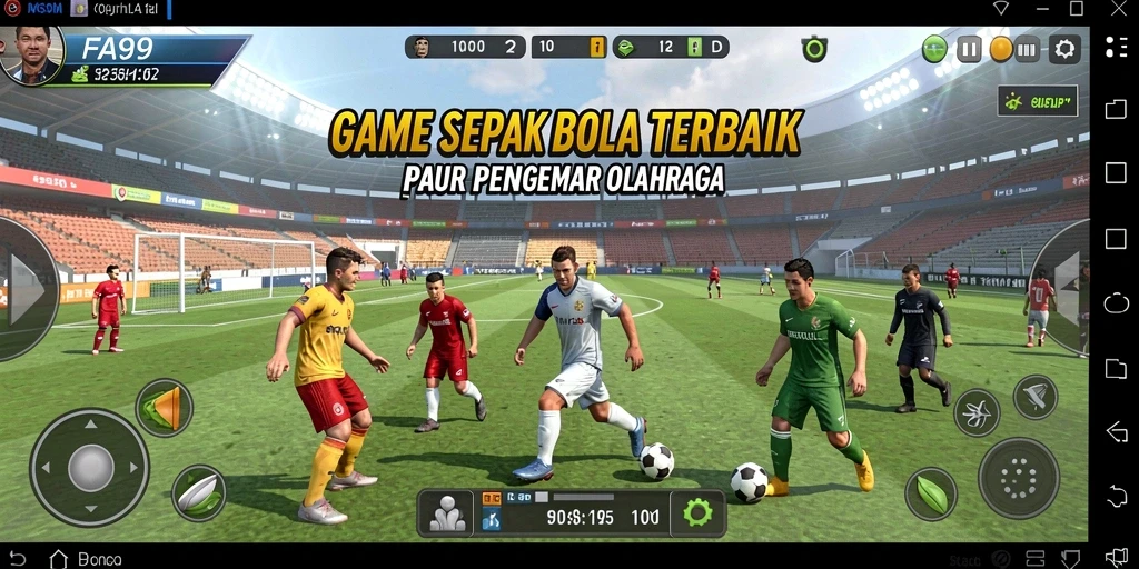 Tampilan gameplay seru dalam game sepak bola FA99.