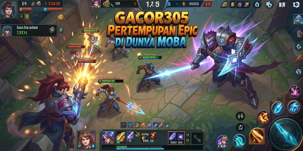 Tampilan gameplay seru GACOR305 di arena pertempuran.