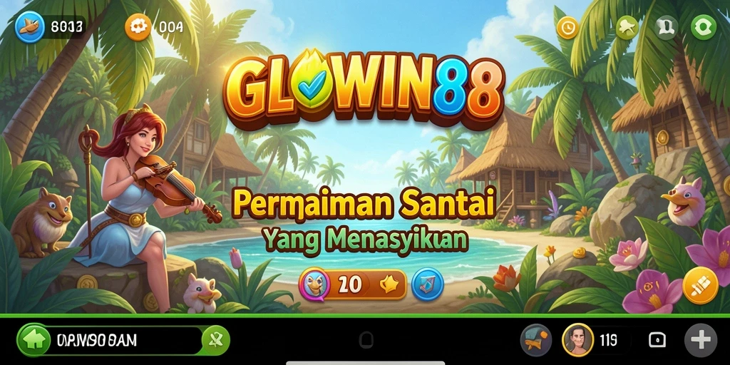Tampilan gameplay yang menyenangkan dan interaktif dari GLOWIN88.