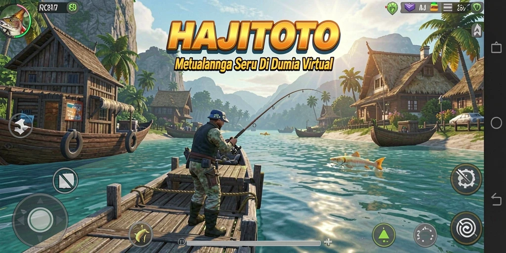 Screenshot utama HAJITOTO menampilkan suasana memancing yang menawan.