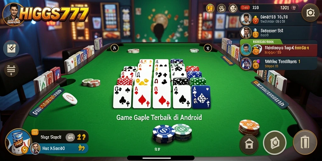 Tampilan menarik dari gameplay Gaple di HIGGS777.