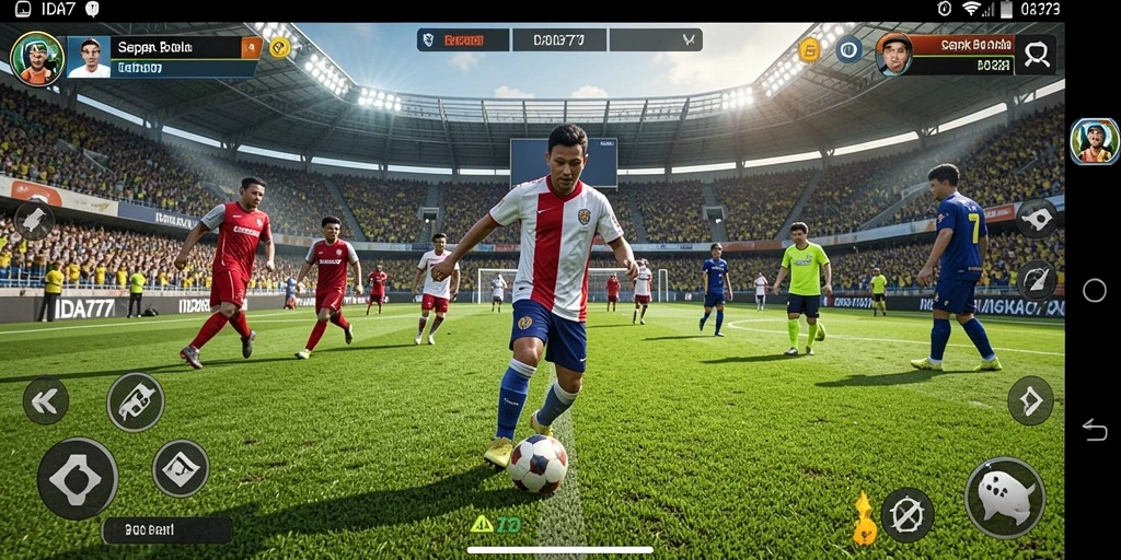 Tampilan gameplay seru di IDA777 dengan aksi sepak bola yang mendebarkan.