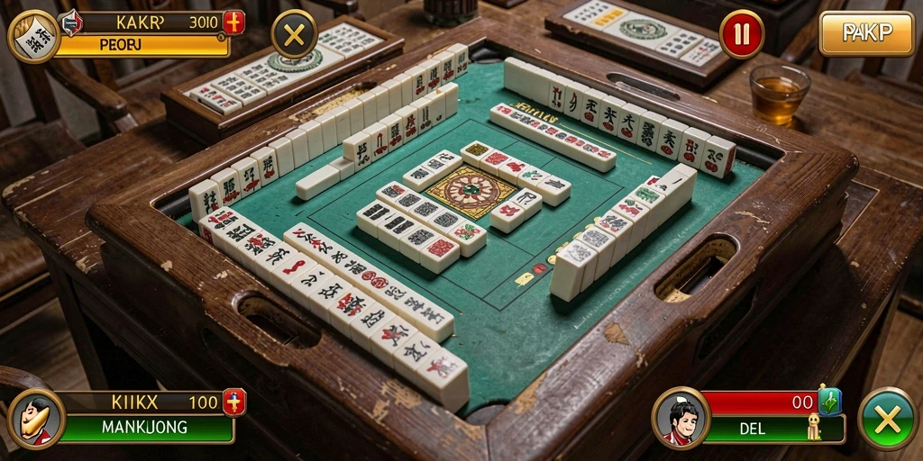 Screenshot KAKRP menunjukkan gameplay Mahjong yang menarik dan menantang.