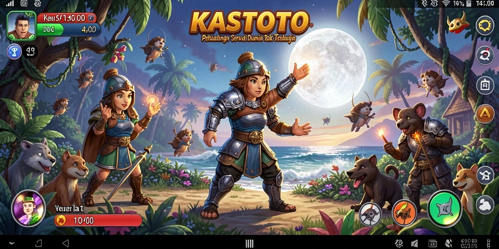 Tampilan gameplay KASTOTO yang mendebarkan dan penuh warna.