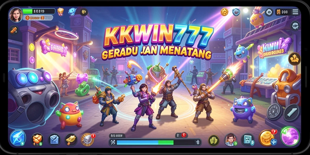 Tampilan gameplay seru dari KKWIN777 dengan berbagai karakter dan level.