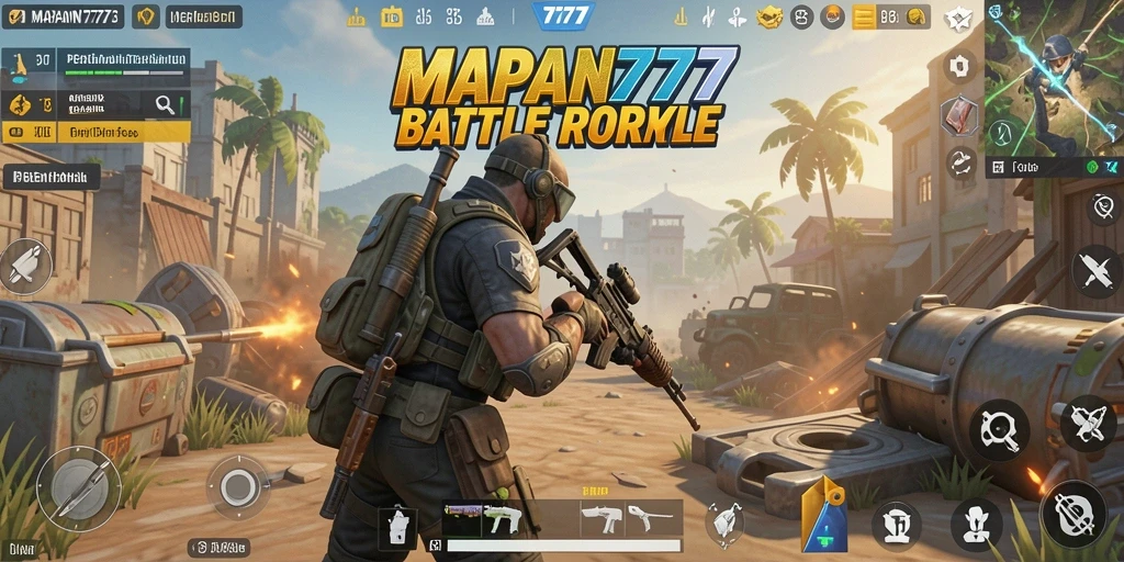 Screenshot gameplay MAPAN777 menampilkan aksi seru Battle Royale.