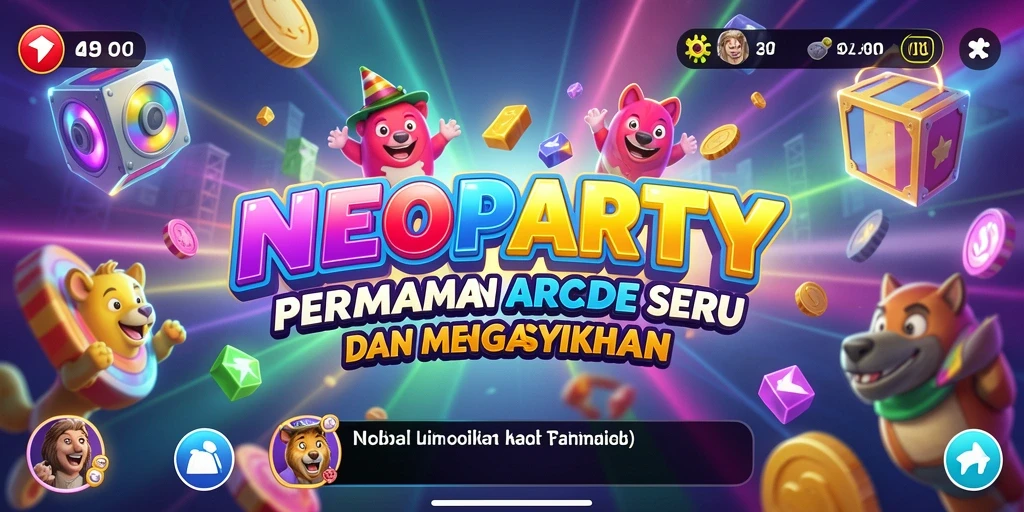 Screenshot menampilkan gameplay Arcade seru dari NEOPARTY.