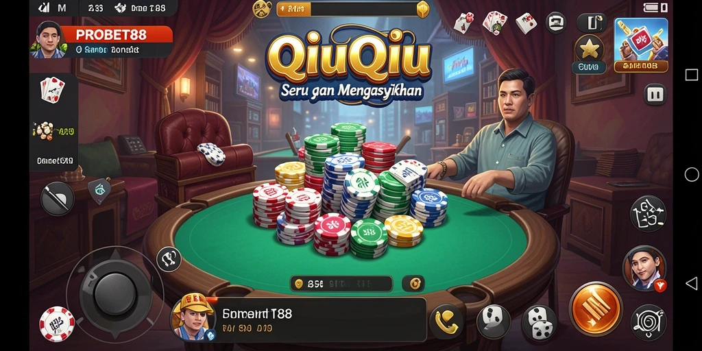 Tampilan menarik dari gameplay QiuQiu di PROBET88.