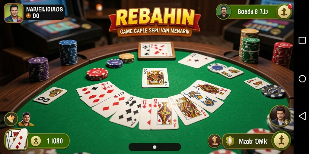 Tampilan gameplay Gaple di REBAHIN yang menarik.