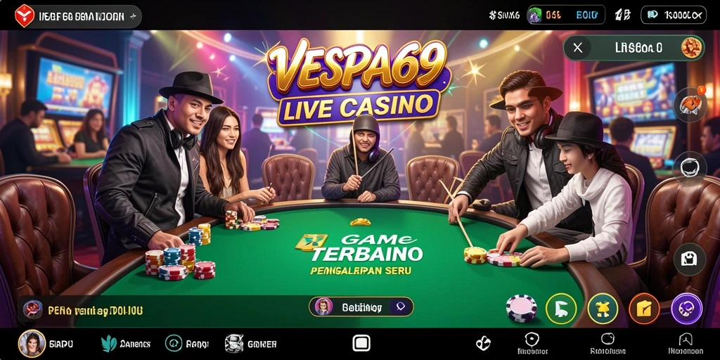 Tampilan menawan dari gameplay Live Casino di VESPA69 dengan dealer profesional.