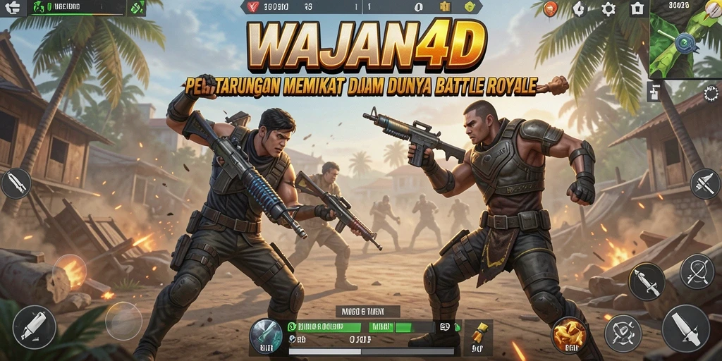 Screenshot dari pertarungan seru di WAJAN4D Battle Royale.
