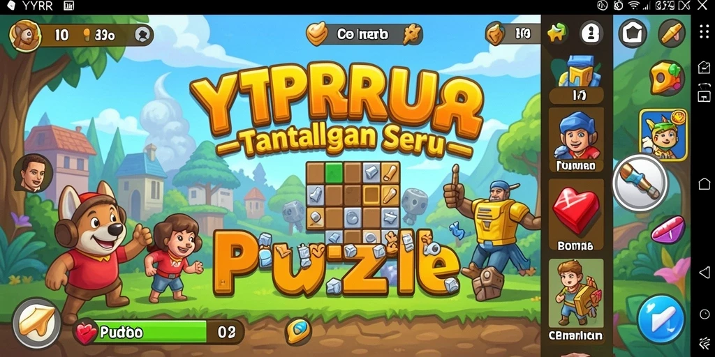 Tampilan gameplay YYRR dengan serangkaian teka-teki yang menantang.